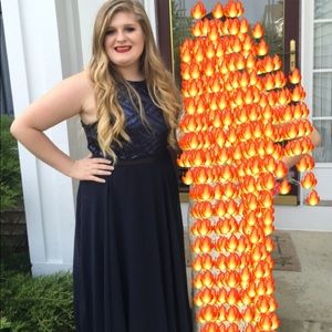 Deep Navy Sequined PROM DRESS Great Condition